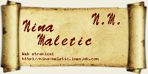 Nina Maletić vizit kartica